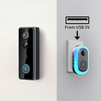 2.4GHz Wifi Trådlös Smart Video Dörrklocka WiFi Säkerhetskamera Telefon Dörrklocka