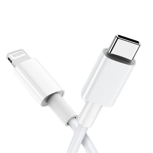 MFi-certifierad iPhone USB-C till Lightning-datakabel 1 meter plus 2 vita snabbladdare