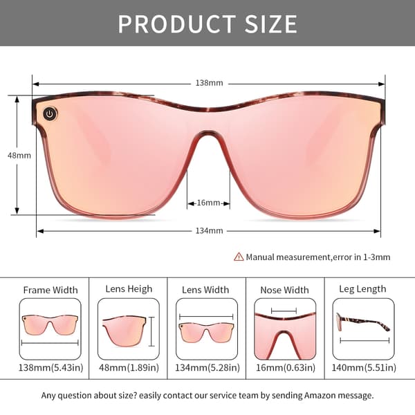 UV400-skydd Oversized Solglasögon Kvinnor Män Splittersäker Lins för Bilkörning Utomhus pink