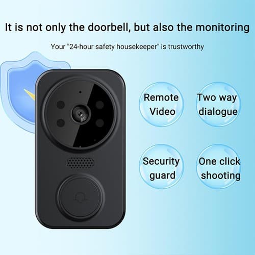 UK Trådlös Smart Video Dörrklocka WiFi Säkerhetskamera Ringklocka Dörr Intercom white
