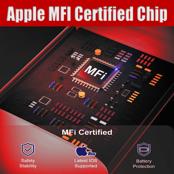 iPhone Laddningskabel 3-pack MFI Certifierad Lightning Snabbladdningskabel 1M, 2M, 3M (single pack) converter