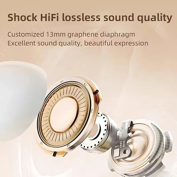 TWS Trådlösa Hörlurar Stereo Bluetooth Hörlurar För iPhone & Android beige