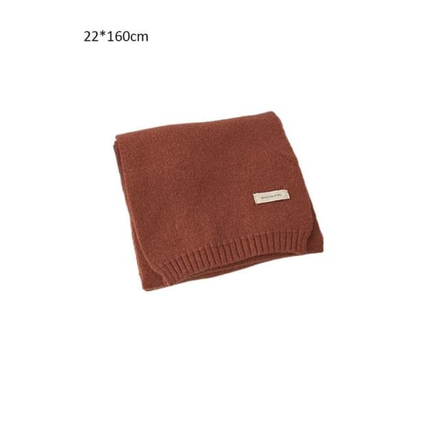 Vindtät Stickad Ullscarf Förtjockning Vinterhalsdukar Höst Vinter red