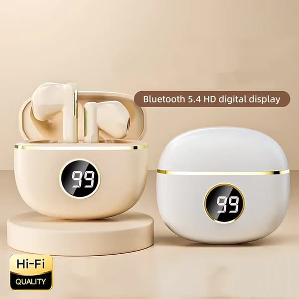 TWS Trådlösa Hörlurar Stereo Bluetooth Hörlurar För iPhone & Android beige