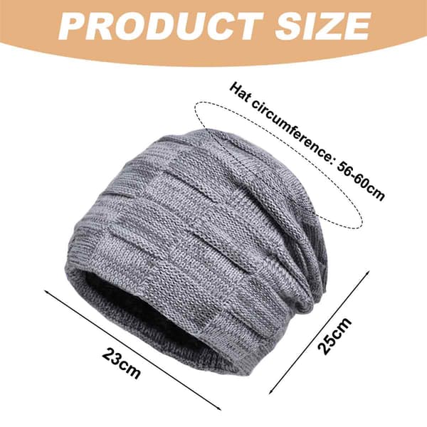 Slouchy Herr Mössa Vinterhatt Cool Herr Mössa Fodrad Stickad Mössa
