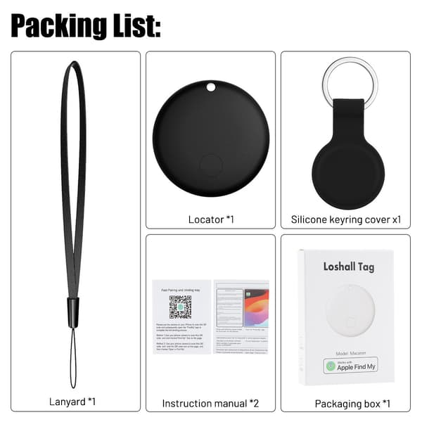 Tag tracker Bluetooth Smart Anti-Lost Nyckelhittare Black