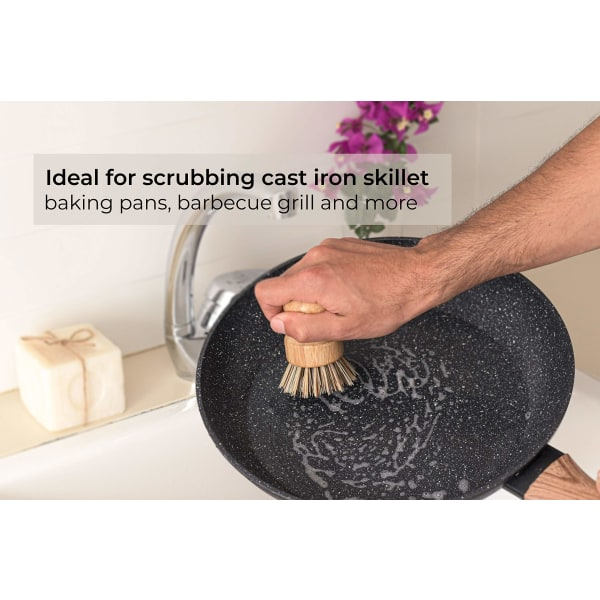 2-pack Naturlig Bambu Diskborste för Diskning