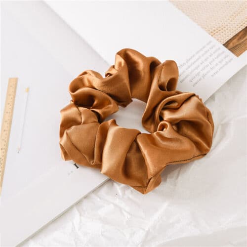 Satin Hår Scrunchies Elastisk Enfärgad Hårband Hårring Hästsvans