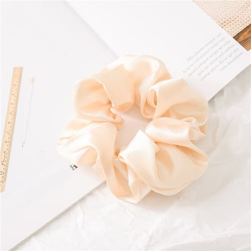 Satin Hår Scrunchies Elastisk Enfärgad Hårband Hårring Hästsvans