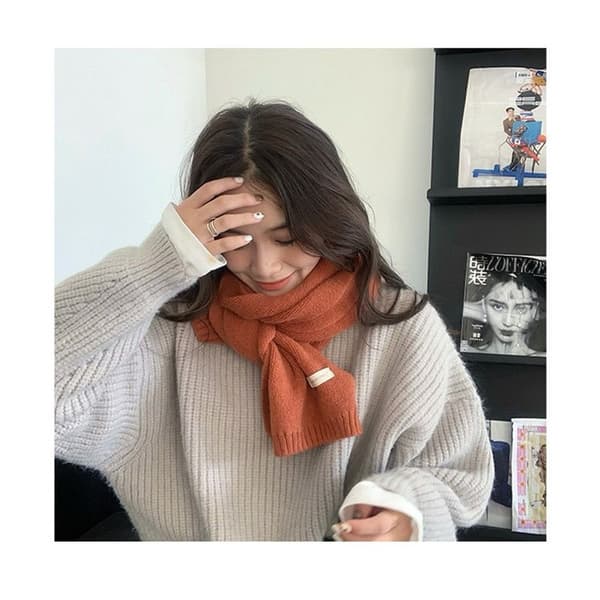 Vindtät Stickad Ullscarf Förtjockning Vinterhalsdukar Höst Vinter grey