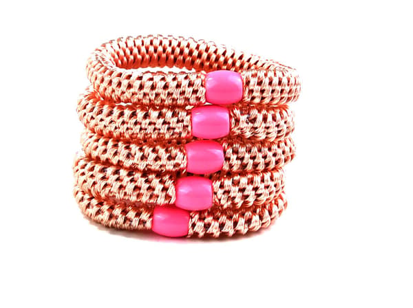 Vävd Hårsnodd Rosa 5-pack Rosa