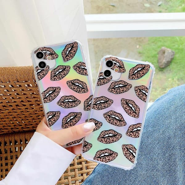 Mobilskal till iPhone 11 neonfärg med mun leopardmönster multifärg one size
