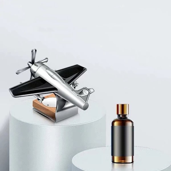 Bil solcellsflygplan aromaterapi mittkonsol tillbehör bilparfym bilinteriör solid dekoration doft långvarig doft Silver body