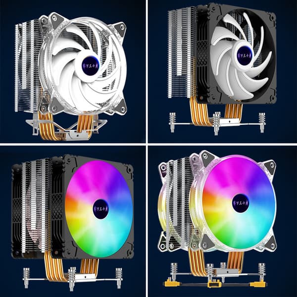Stationär värddator CPU kylfläns 12CM4 kopparrör 12CM acrylic fan