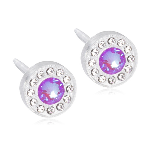 Blomdahl Örhängen MP Brilliance CRYSTAL/SHINY VIOLET Halo 6mm