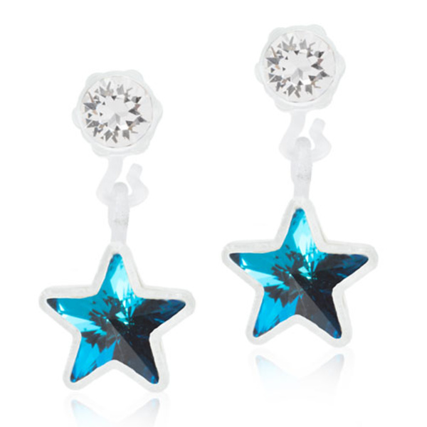 Blomdahl Örhängen MP Star hängande 4/6 mm Aqua