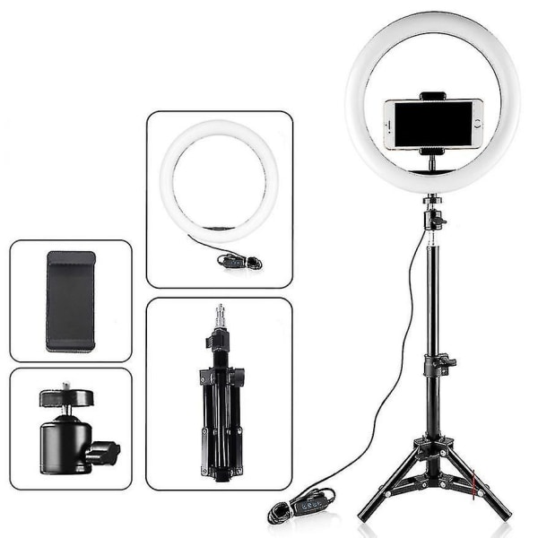 Selfie 18" med stativmonteret led ringlys（160 cm stativ）