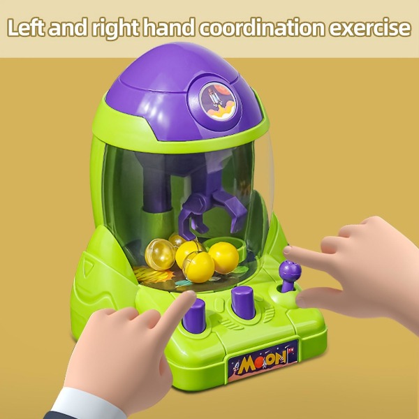 Børns Mini Claw Machine Legetøj Space Rocket Ball Machine Hot sælgende populært legetøj rundt om i skolen (grøn)
