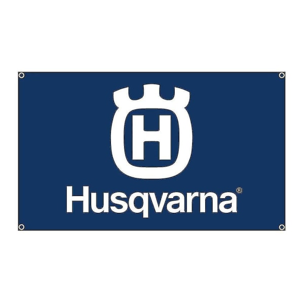 90x150cm Husqvarnas Sverige Racing Flagg Banner Dekorasjon Flaggstang