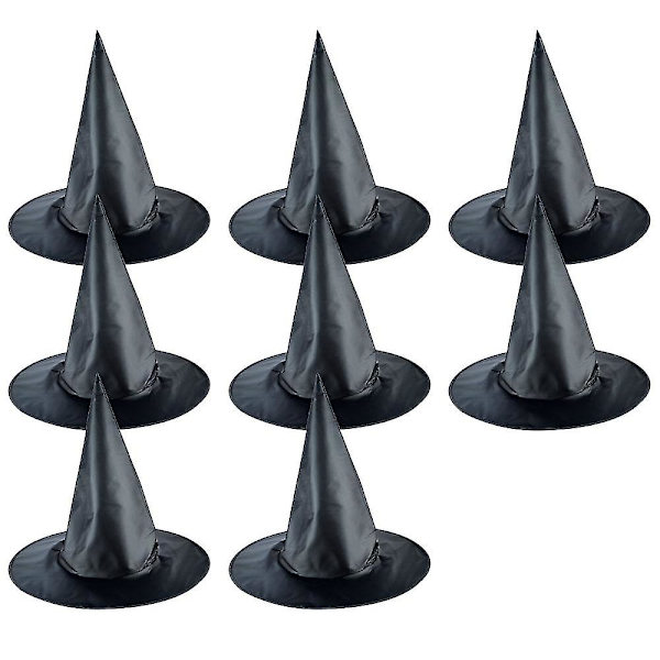 8-pack Halloween häxhatt - häxaccessoar för häxtema-dekor eller Halloween-fest