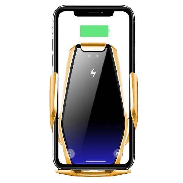 Tyrant Gold trådlös billaddare, 15w snabbladdning bilmonteringsladdare Auto-clamping Air Vent Telefonhållare Kompatibel med Iphone 11pro/max/xr/11/x/8, S