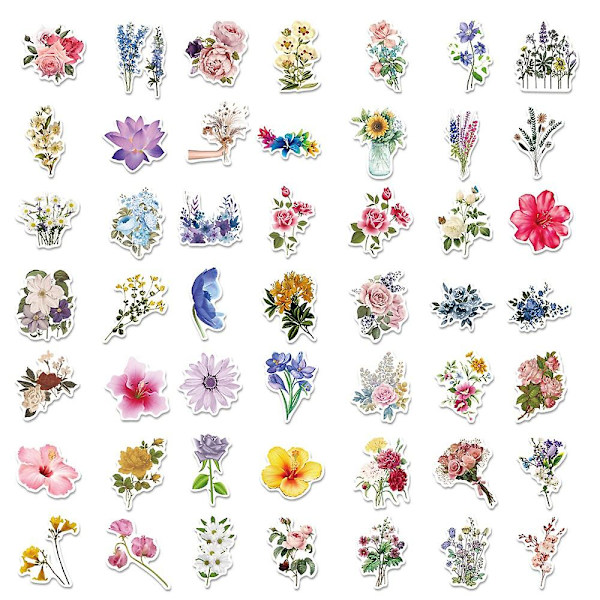 50 efterårsblomsterklistermærker