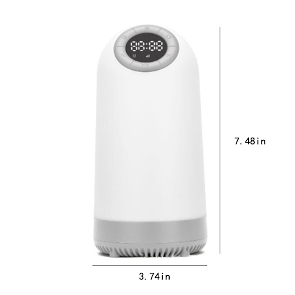 5.0 Trådlös Bluetooth-ljud Cool Lights, med tidsvisning, tre lampor, väckarklocka, kan sättas in för att stödja FM