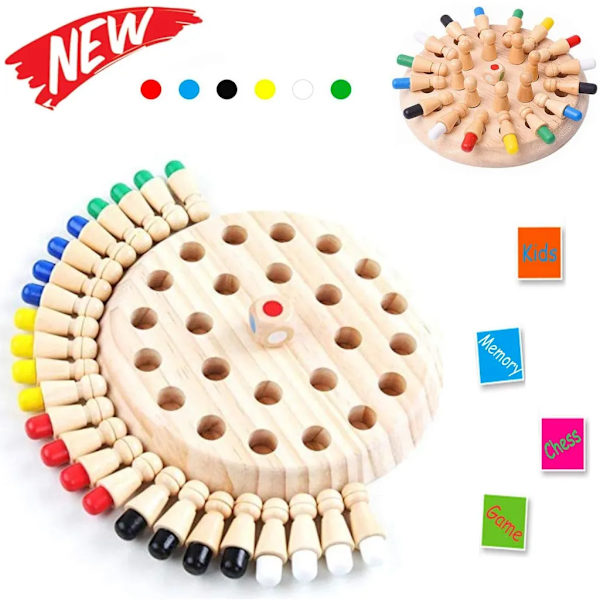 Memory Match Stick Chess, Memory Chess Trä, Trä Memory Chess, Memory Chess, Schack Pedagogiska Leksaker, Memory Chess, Brädspel, Memory Chess Set