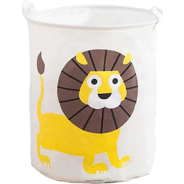 Lion Tvättkorg Stor Tvättkorg, Barnkorg, PE Canvas Tvättkorg Foder Förvaringskorgar För Barn Pojkar, Kontor, Sovrum, Kläder, Leksaker