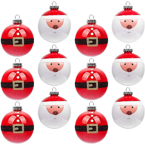 Julgranskulor Julgranskuleset 6cm 12st Förkromad Plast Målad Kula Julgran Hängande Dekoration