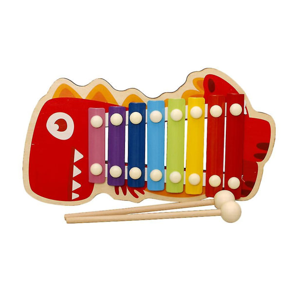 1 stk Xylofonlegetøj Træmusikalske håndbankeinstrumenter Serinette til børn Flerfarvet valgfrit (dinosaur)