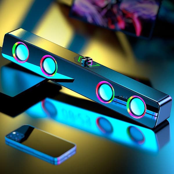 Bluetooth-ljud, dator, mobiltelefon, multimediaskrivbord, bärbar högtalare