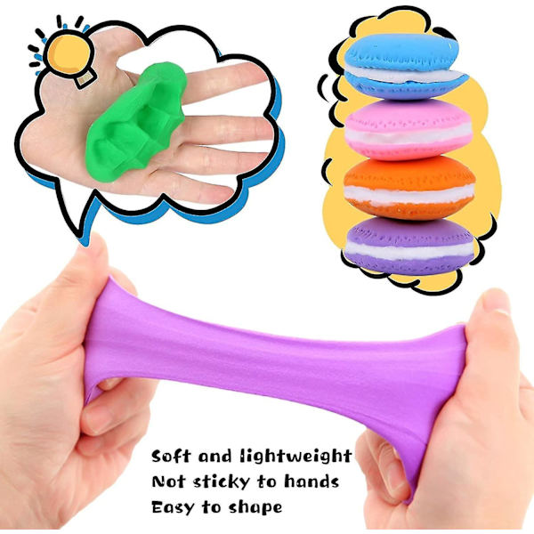 Barnens Lera 12 Färger Modellera Lera Magic Clay Lufttorkande Ultralätt Giftfri Med 3 Verktyg Leklera Kreativa Hantverk För Förskolebarn