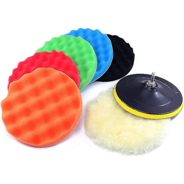 6 tum 150 mm svamp polering polering vaxning pad kit set förening bilpolerare + M14 borr adapter kit