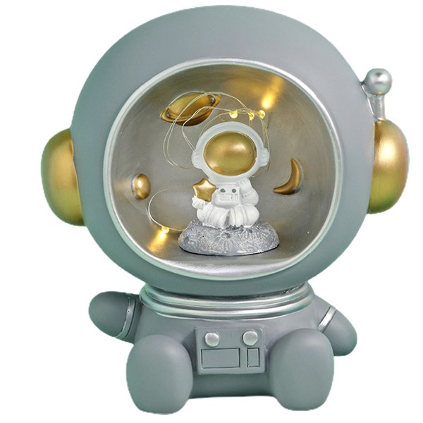 Astronaut Kreativitet Figurer Pengeboks Statue Modell Leker Action Figur Lekesamling Resin Artefakt Stjernelampe（D）