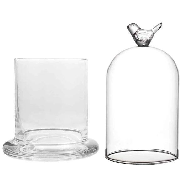Glaskupa glaskupa transparent glasdekoration klocka för ljusslingor, bordsdekoration antikviteter, (transparent)
