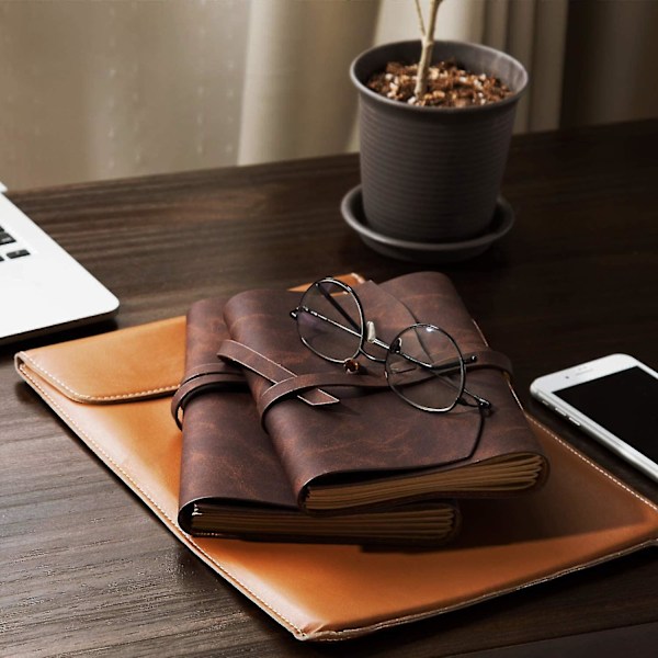 Läderjournal Notebook - Läderbundet Journal för män, Fodrad Resedagbok & Skrivande 5x7 Tum