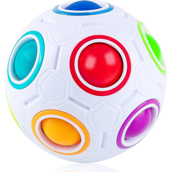 Magic Ball Puslespill Cube Pop Regnbueleker Regnbueballleke for voksne Stressavlastning Barn Utdanning Flerfarget valgfritt（hvit）