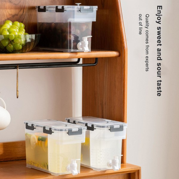 Drikkedispenser 6L kjøleskap kald vannkoker med kran Drikkedispenser i plast（oransje）