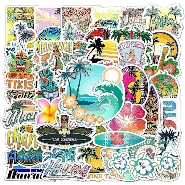 DOFE 50 st Hawaii-klistermärken Skateboard-klistermärken, Vattenflaskor Bil Laptop-klistermärken, Motorcykel Cykel Bagage Dekal Graffiti-lappar för tonåringar