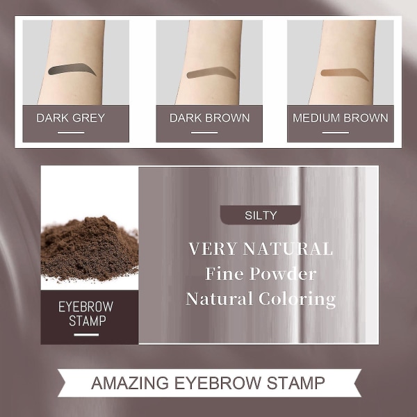 Eyebrow Stamp Natural Powder Shadow vedenpitävä pitkäkestoinen Makei9 Dye Brow (plus työkalu, musta)