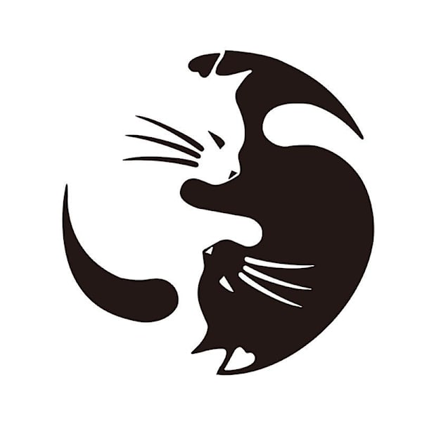 YIN YANG CATS Cat Lover Vinyl Decal Car Wall Laptop Sticker, set av 2 st