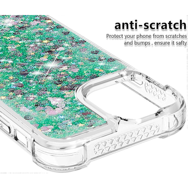 iPhone 13 Pro Max Skal, Glittrande Glimmer Flytande Vätska Transparent Mjuk TPU Silikon Skyddande Stötskydd, Grön