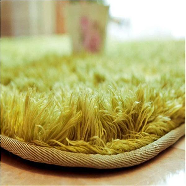 Rundt badematte sklisikkert shaggy teppe, mikrofiber shaggy teppe, superabsorberende matter, maskinvaskbar nattbord plysj gulvmatte, 60 cm