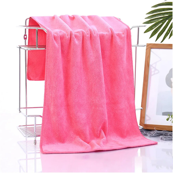 Professionell snabb torkande mikrofiber frisörsalong handduk 2-pack (rosa)