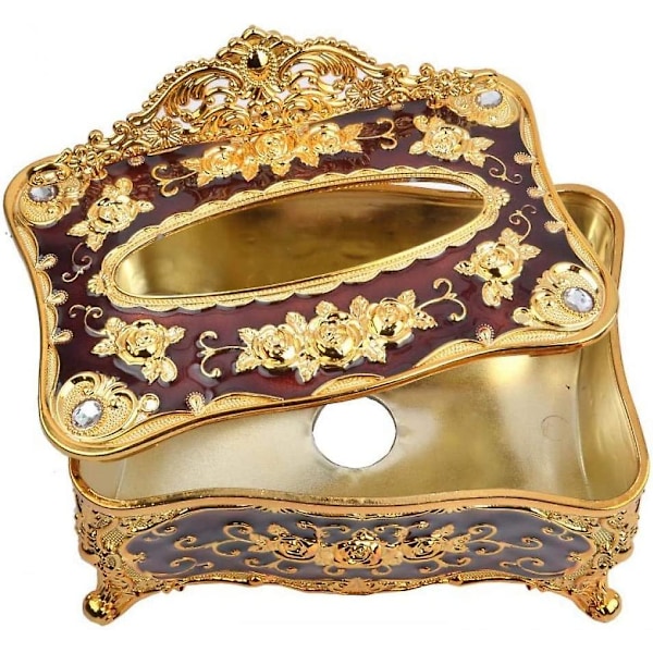 Lyxig Rosettpappershållare i Akryl, Elegant Design, Pappershållare, Servetthållare för Hem, Toalett, Badrum (guld med vit)