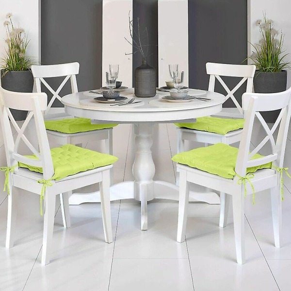 Lea Garden tuolityyny - 4 set - yhteensopiva ja paksu ulkotyyny - Ihanteellinen yhteensopiva sisä- ja ulkokäyttöön - 40x40x5 cm - Apple Green_Aleko