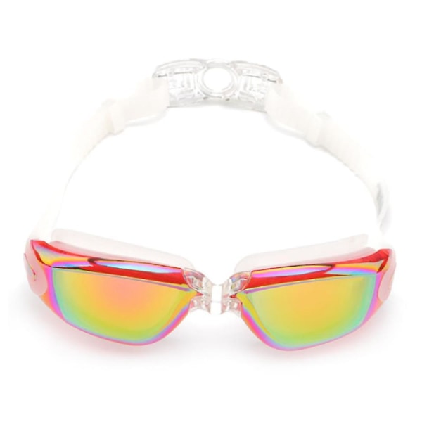 Justerbare anti-dugg svømmebriller Adult Unisex svømmebriller for dykkere_aw（Rød）