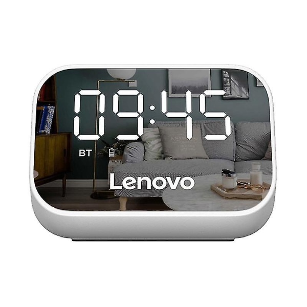 Lenovo Ts13 Langaton Kannettava Subwoofer Stereo Bluetooth Kaiutin Älykäs herätyskello (valkoinen), mukava