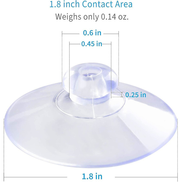 20-pack transparenta sugproppar 1,8 tum PVC-plast sugproppar utan krokar för heminredning